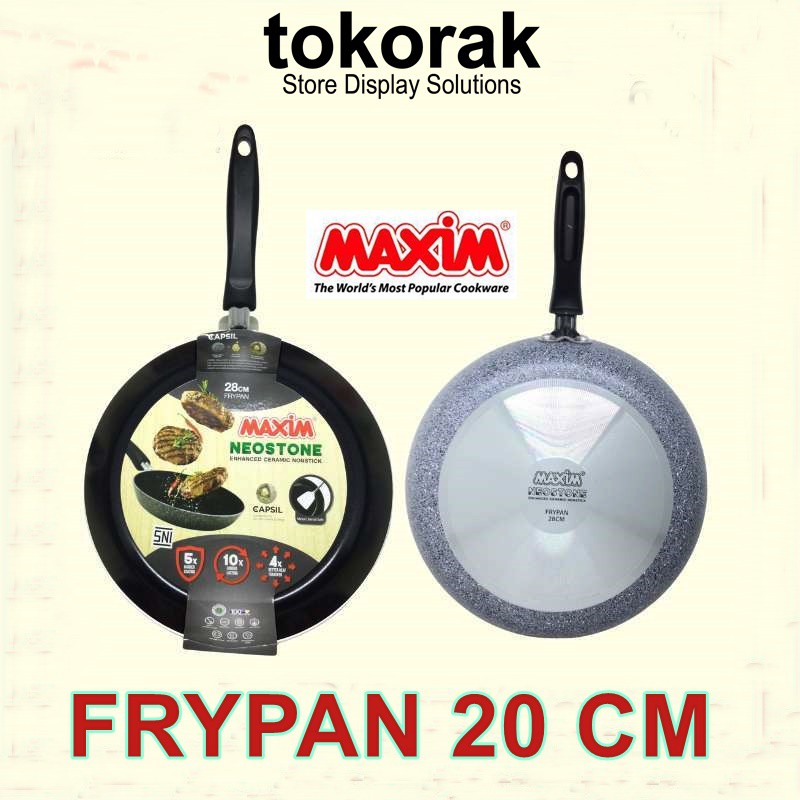 MAXIM FRYPAN NEOSTONE 20 CM CERAMIC MARBLE TEFLON - WAJAN ANTI LENGKET