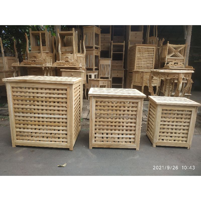 keranjang londry kayu jati mebel Jepara