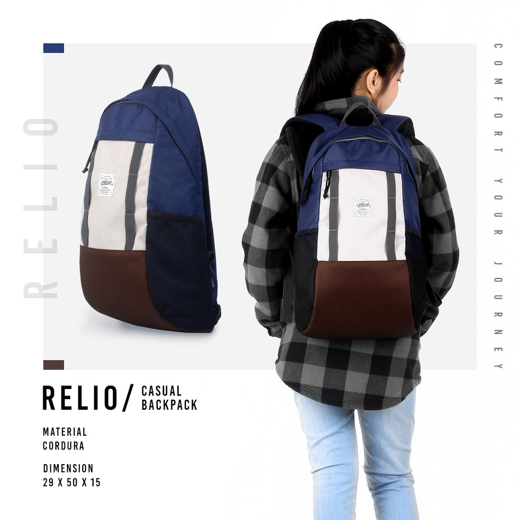 Tas Punggung Pria Warna Navy - Blesco Relio Tas Kuliah Casual milenial