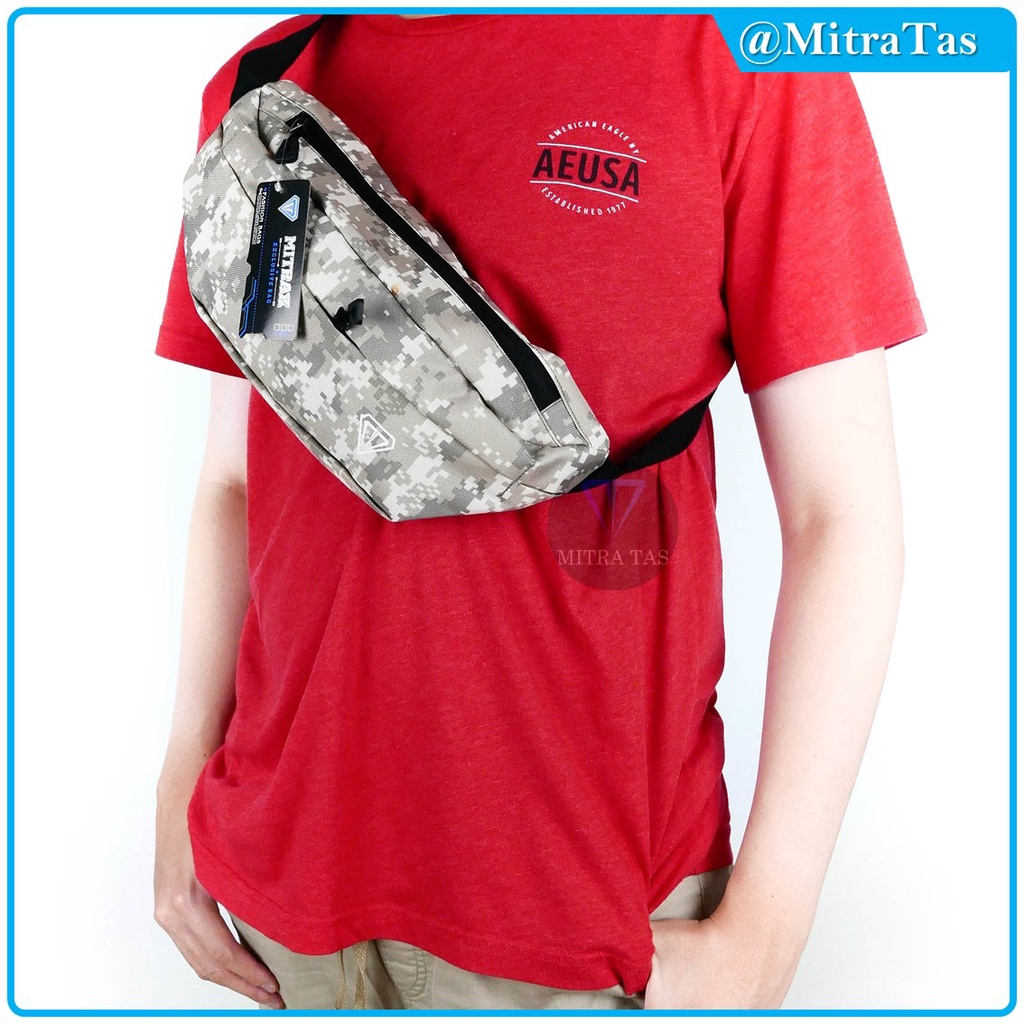 Waist Bag MitraX Ponos Army Terbuat dari  Bahan Nylon Tebal dengan KUALITAS TERBAIK! Tas Pinggang l WaistBag Simple dan Keren Cocok untuk Pria maupun Wanita!