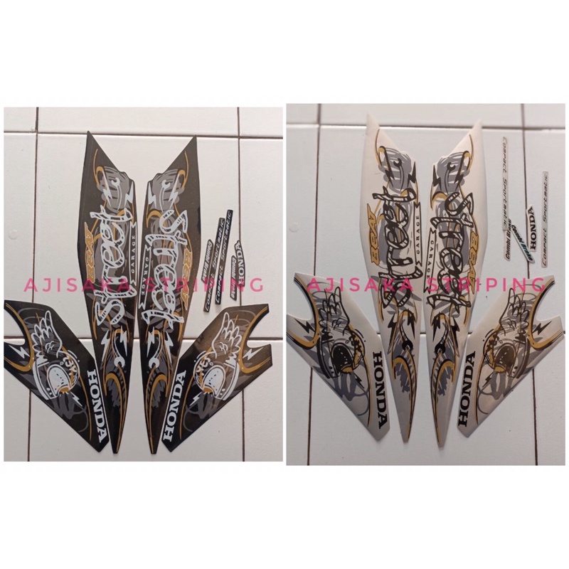 striping beat fi street 2021 2022 hitam doff / silver