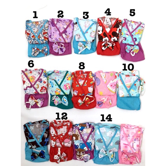 Setelan anak perempuan free headband bahan katun catra 1-3 tahun lucu dipakai si dedek bun piyama