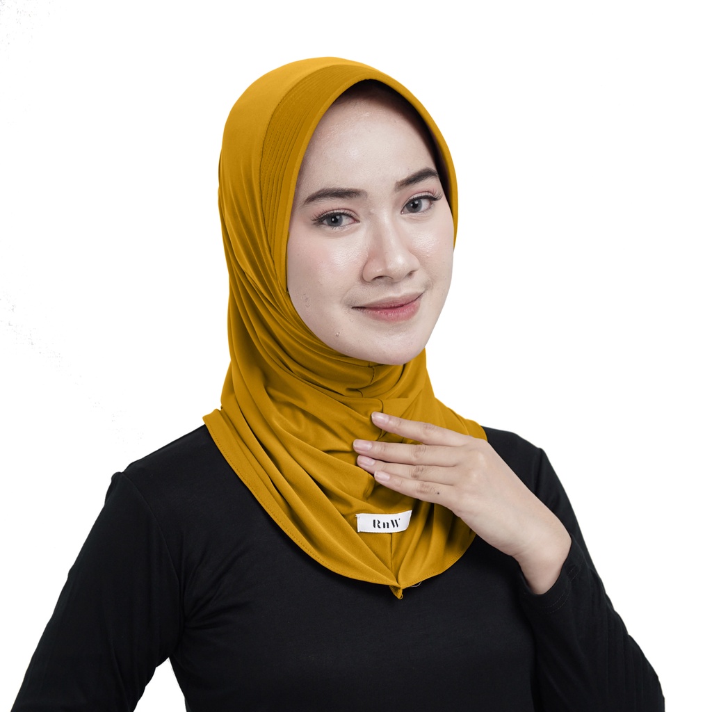 RnW Hijab Sporty - Bergo Sport - Hijab Olahraga-Mustard