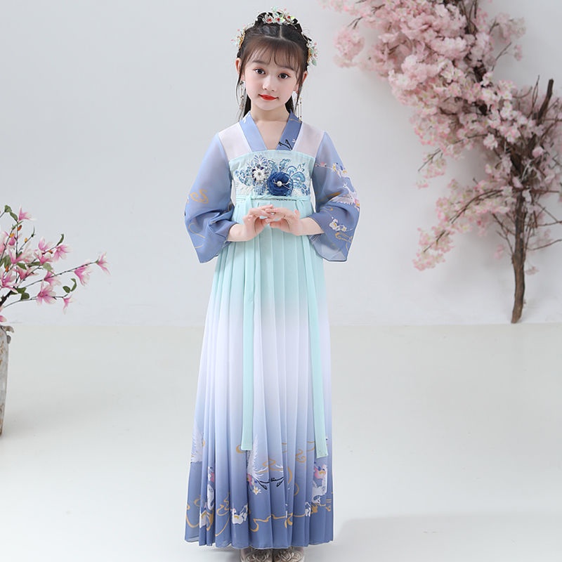 Girls' Hanfu children's ancient clothes spring and summer dress middle school children's ancient sty