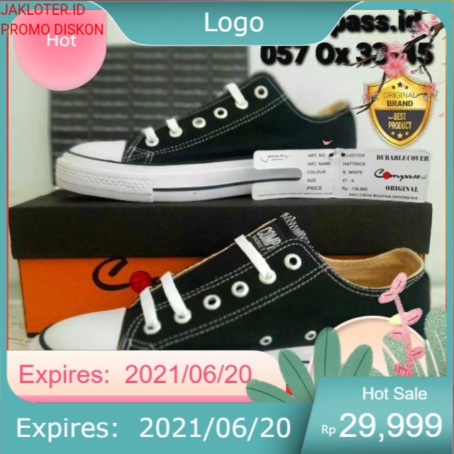 SEPATU SEKOLAH / Sepatu Compass.id 057 OX  33-43 / Sepatu Hitam putih / Compass ORIGINAL