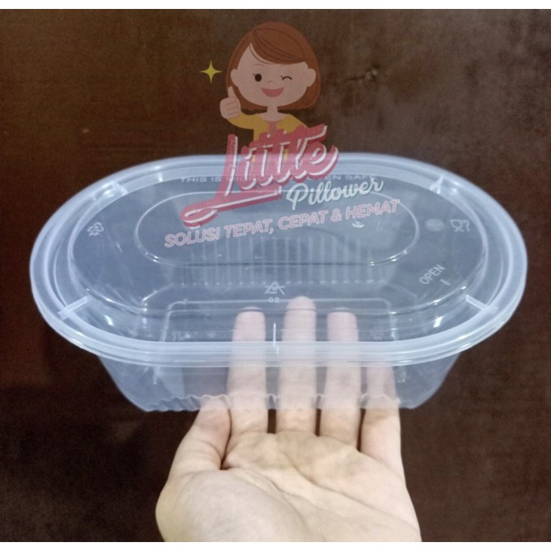 (ISI25pcs - OVAL 750ML BENING) Thinwall OVAL 750ml/ lunch box plastik/ kotak makan bento / thinwall