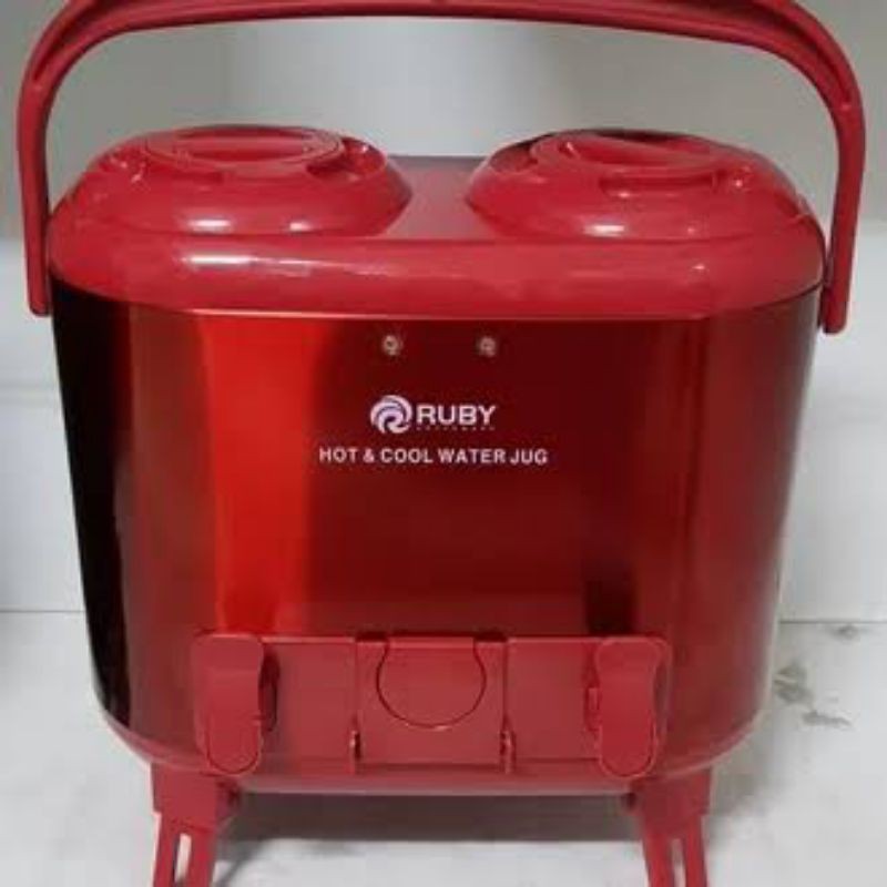 Dispenser Air Double Water Tank Stainless Ruby 15 Liter Red / water jug doubel tahan panas dingin