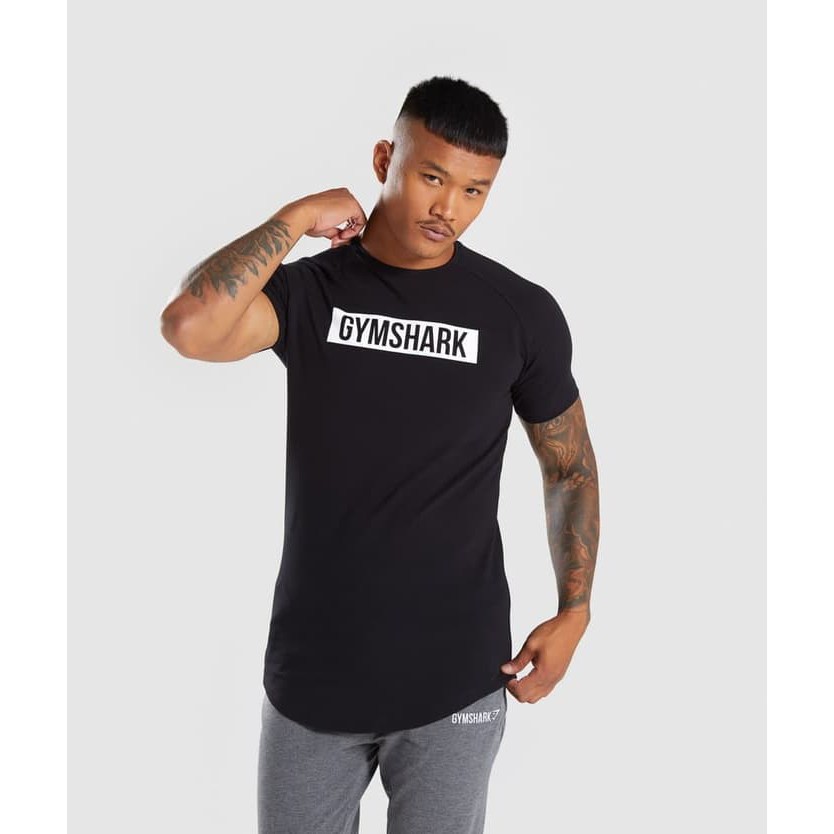 Terbaru Kaos Baju Obral Combed 30S Distro Gymshark Gym Shark Logo Box Murah |