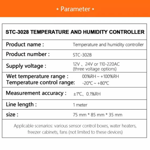 STC-3028 Thermostat Hygrostat Termperature Humidity Controller Tetas - 220 Volt AC