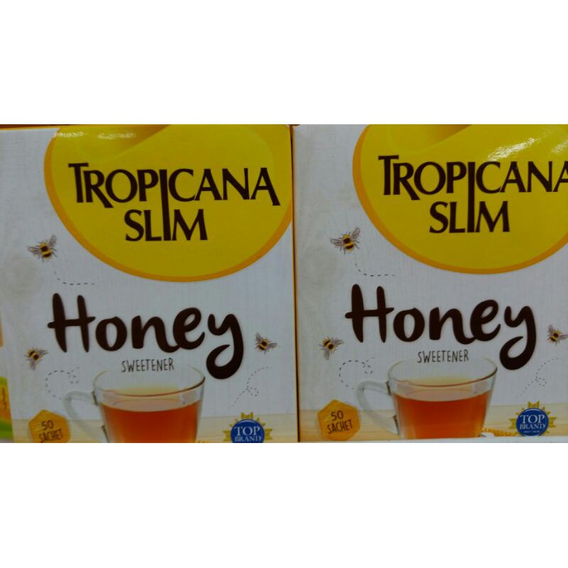 

TROPICANA SLIM HONEY SWEETENER 50 SACHET / TROPICANA SLIM / HONEY SWEETENER / LOW CALORIES / PEMANIS