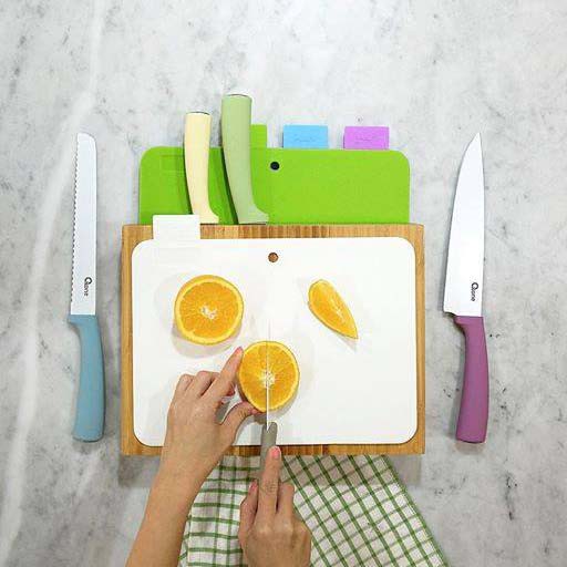 Oxone OX-616 FANCY Knife &amp; Tray Board Set - Pisau Set Talenan Sayur