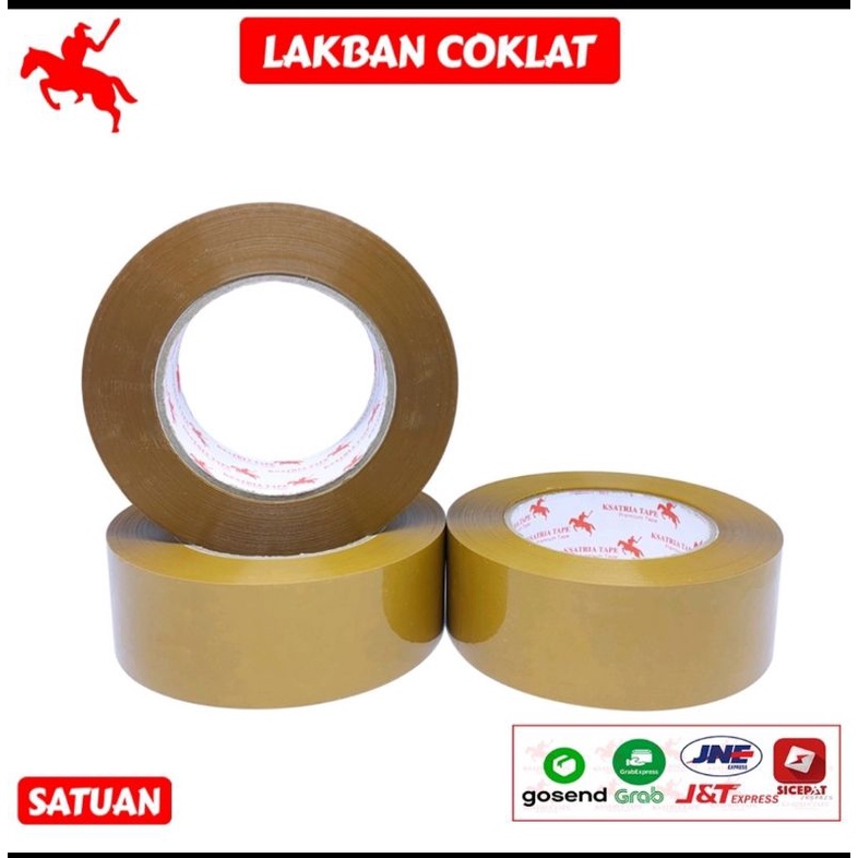 Lakban Coklat 200 YARD 45MM Ksatria Tape 200Yard