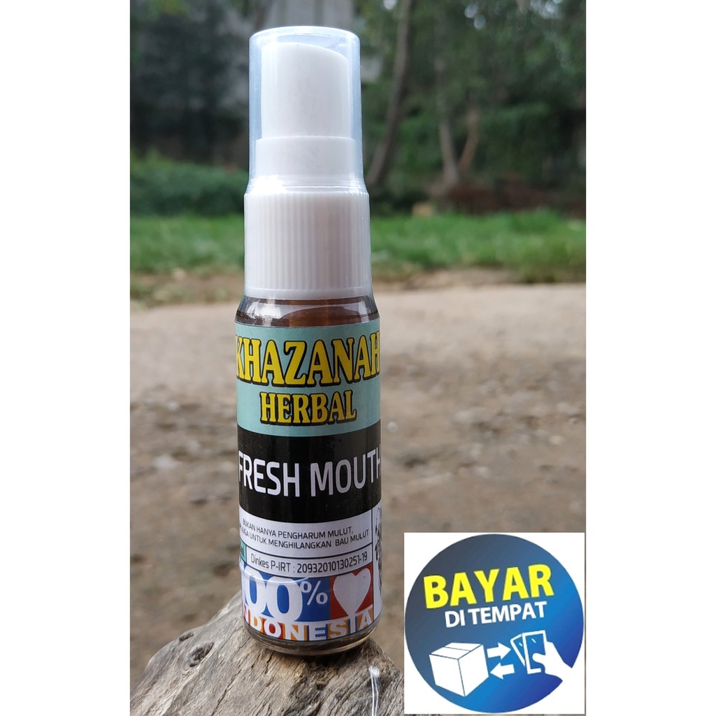 Fresh Mouth Spray Original Herbal Penghilang Bau Mulut Freshmouth Penyegar Pengharum Nafas Khazanah
