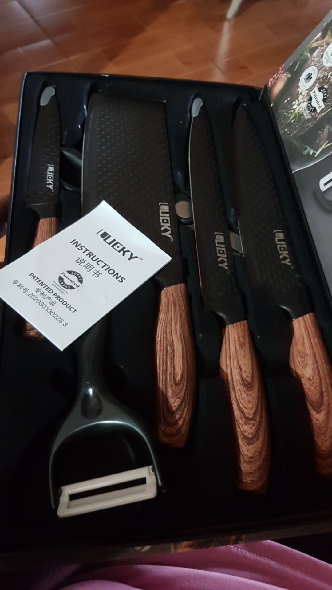 Set Pisau 6pcs Marbel Anti Karat Dengan Box / Gift