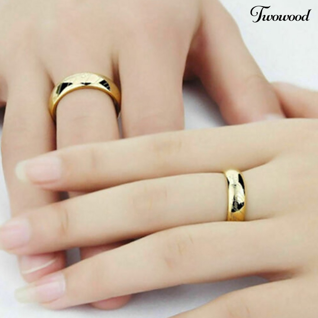 Cincin Motif Print Tulisan Bahan Titanium Steel Untuk Pria Dan Wanita