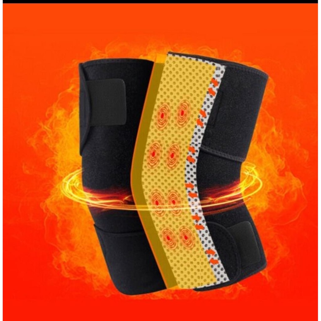 Magnetic Theraphy Self Heating Knee Pad Sabuk Magnet Terapi Pemanas Dekker Deker Lutut Ori 2 Buah