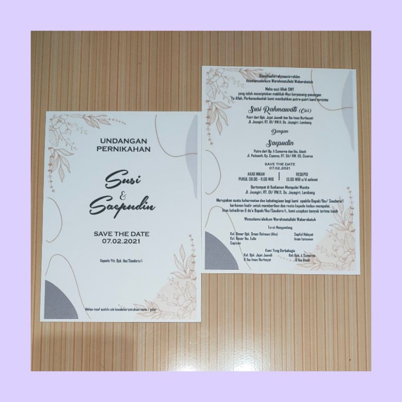 undangan single cover (soft cover)
