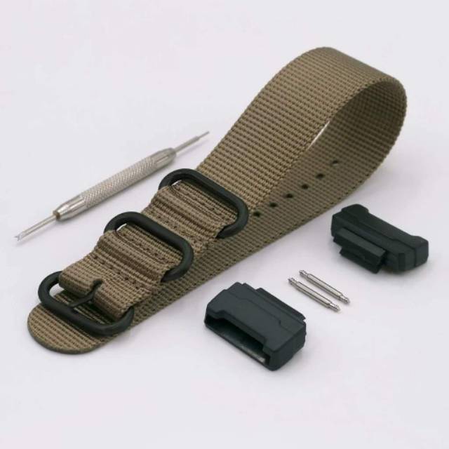 Casio G-Shock GShock Strap Tali Jam Canvas Adapter - Green Army