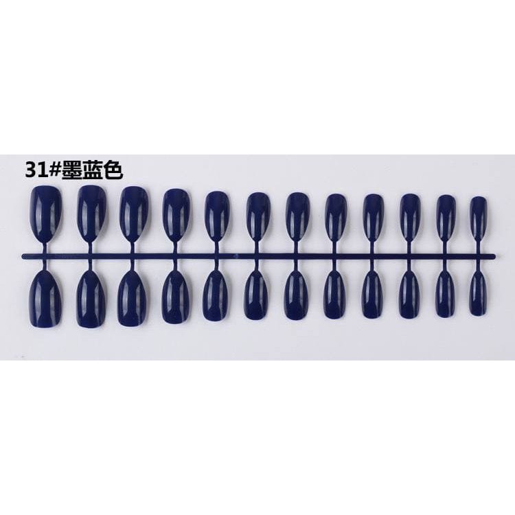 ASK Kuku Palsu False Nail Art Nude Almond Drop Shape Press On Fake Fingernail Stilleto 24pc kUKU-02