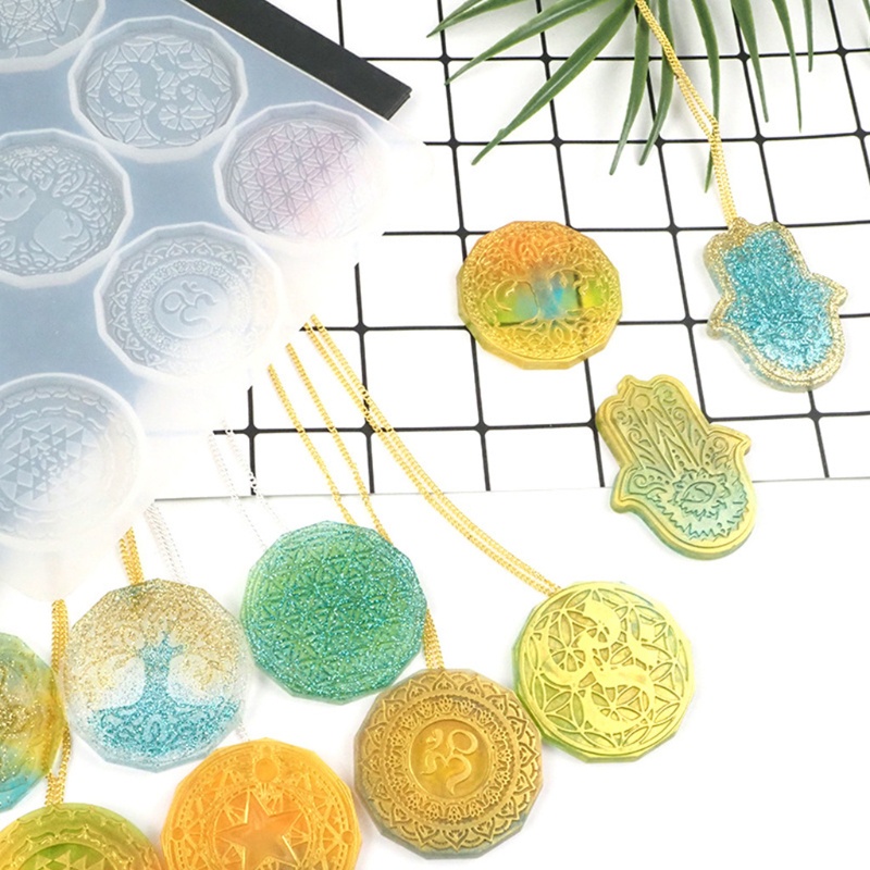 SIY  Flower of Life Pendant Crystal Epoxy Resin Mold Jewelry Earrings Silicone Mould