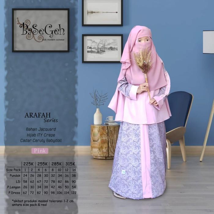 Ar 04 Baju Muslim Gamis Anak Set Cadar Yaman Basegeh Pink