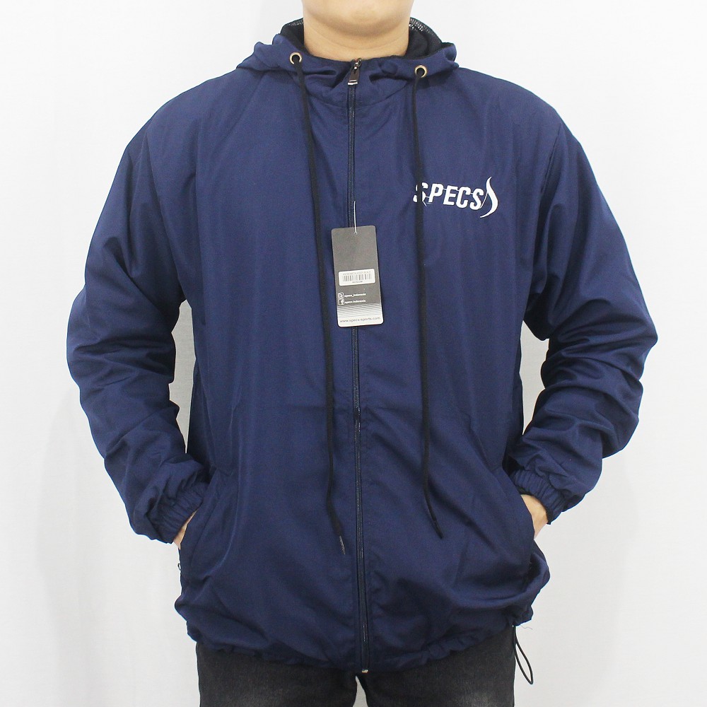 JAKET SPECS PARASUT WINDBREAKER - JAKET OLAH RAGA PRIA - JAKET TRAINING PARASUT SPECS BIRU NAVY