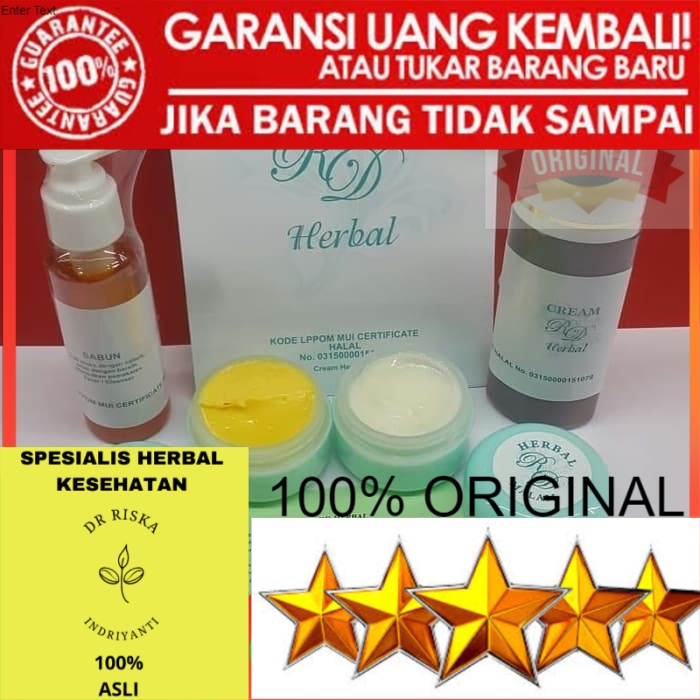 100% ORIGINAL OBAT KRIM CREAM SABUN JERAWAT PEMUTIH KULIT WAJAH BADAN RD HERBAL ASLI
