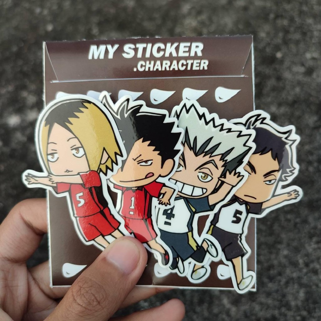 Sticker Anime Terlengkap - Stiker Haikyuu Kode 2 - 1set isi 9