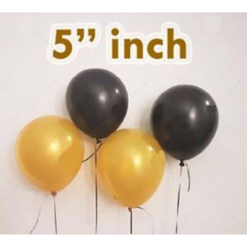 [ satuan ] balon latex kecil 5 inch warna gold emas