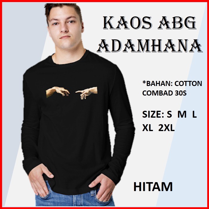 Baju Kaos Pria Remaja Lengan Panjang Adamhana Distro Keren Warna Hitam 236