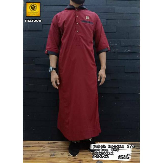 Gamis Pria Al Amwa Jubah Hoodie Premium Baju Sholat Baju Muslim Pria
