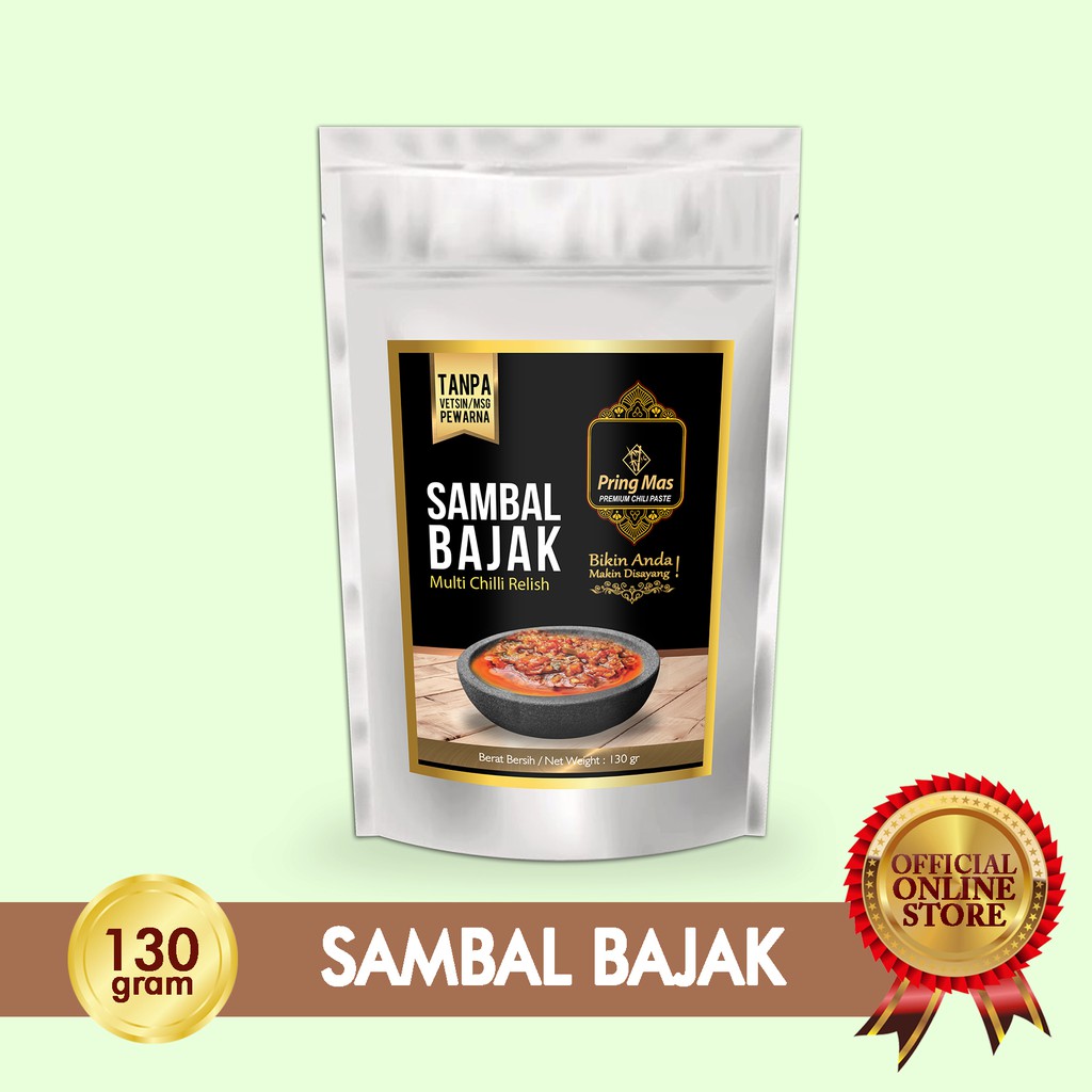 

Pring Mas Sambal Pouch Bajak (Ayam Goreng Kalasan) 130 gram - Halal MUI