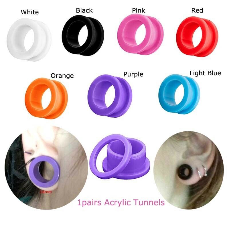 1Pairs Acrylic Tunnels Earrings Screw Ear Gauges Pulley Shape