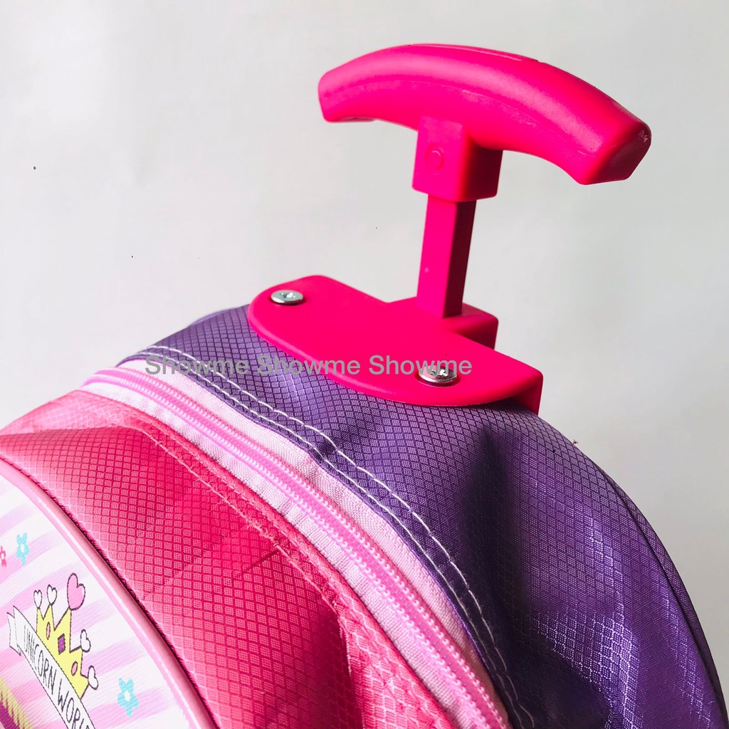 SHOWME TAS TROLI DORONG ANAK  SEKOLAH TK - PLAY GROUP PEREMPUAN HELLO KITY CUTE TIMBUL BAHAN PREMIUM