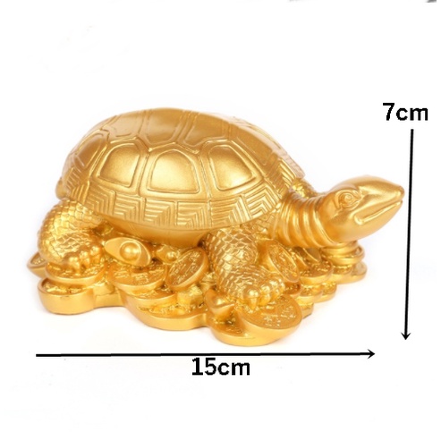 Patung Fengshui Kura-Kura Uang Emas Lambang Panjang Umur danKemakmuran