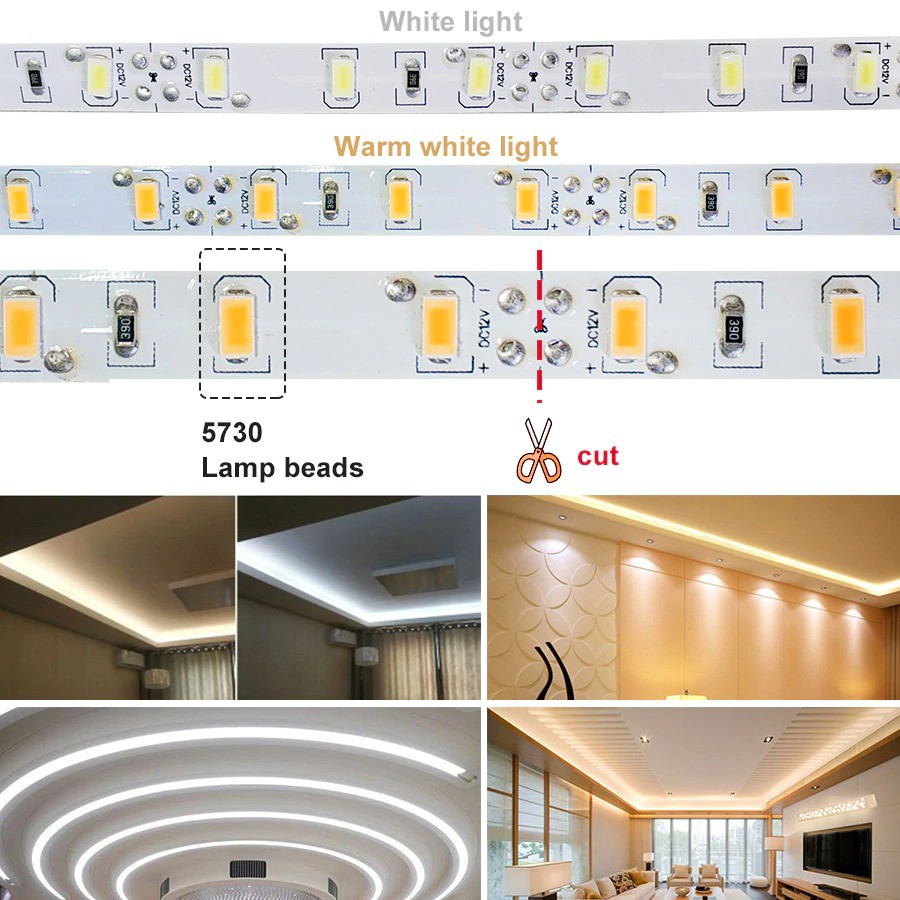 COD Lampu LED Strip Untuk Dekorasi SMD 5630 12V 5 Meter - Warm White