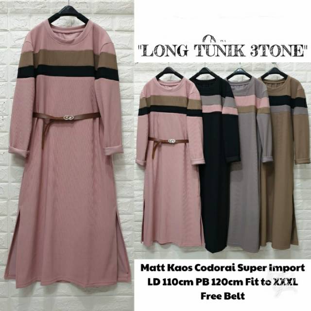 long tunik list premium+ gamis coksu suede extu bunda kifa lestari