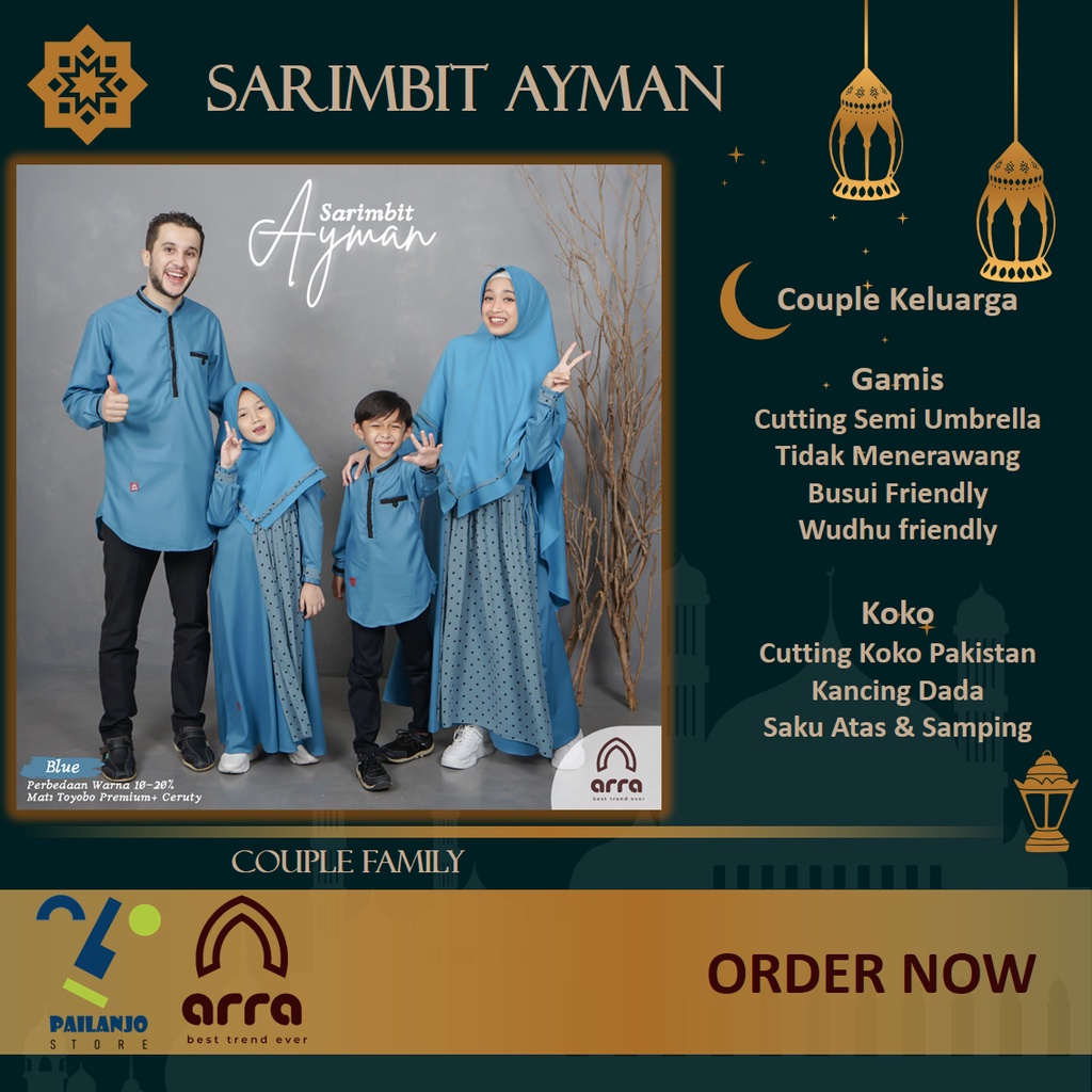 Baju Couple Sarimbit AYMAN Pasangan Kondangan Keluarga Muslim Toyobo