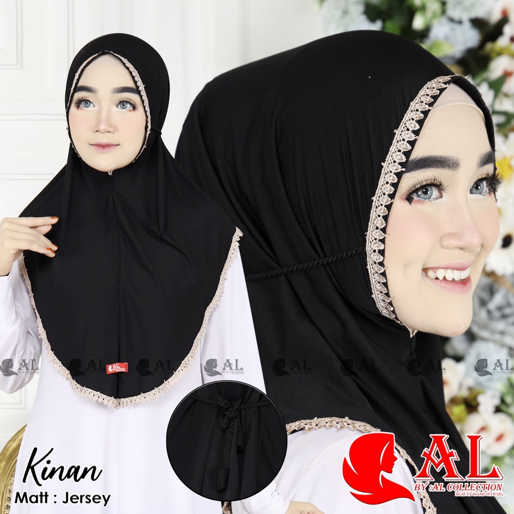 Bergo Renda KINAN Hijab Bergo Kerudung Bergo Jersey Premium Jilbab Bergo Jersey Hijab Instan