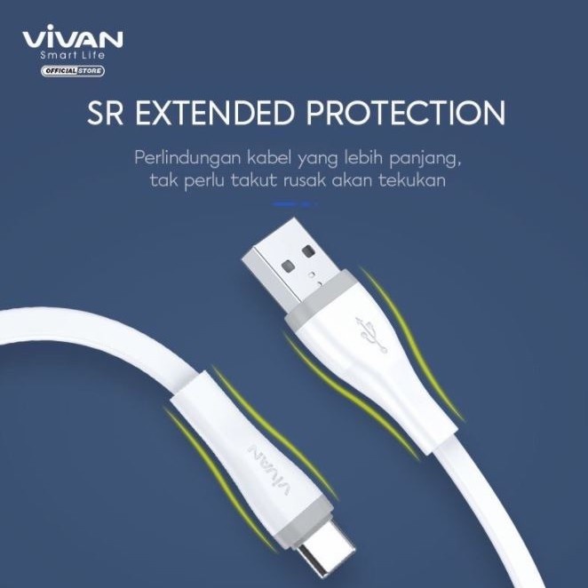 Kabel data Vivan IPHONE TYPE C Quick Charge 2.4A 100cm