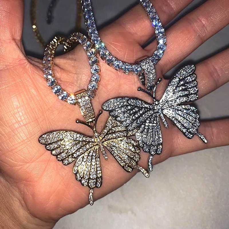 Butterfly Kalung Choker Rantai Desain Kupu-Kupu Gaya Hip hop