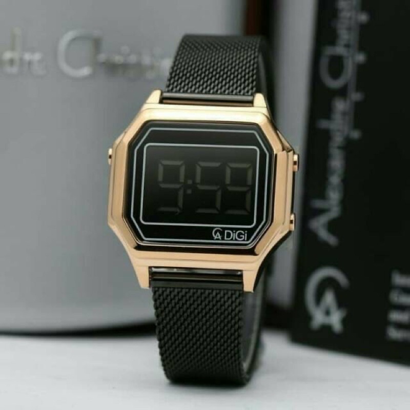 ALEXANDRE CHRISTIE WANITA AC 9222 LH ORIGINAL DIGITAL ( BLACK ROSEGOLD )