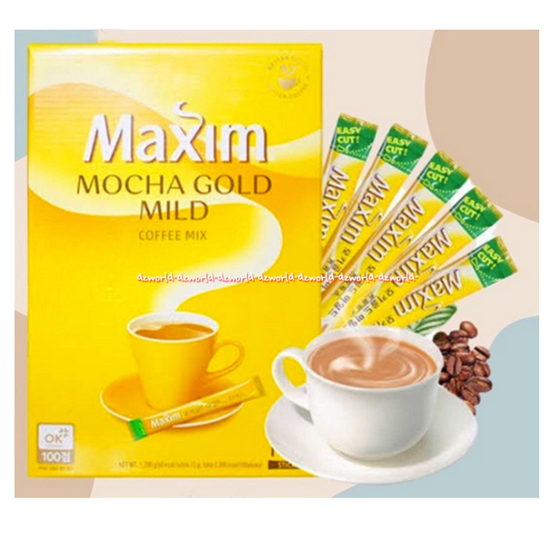 Maxim White Gold Mocha Gold Mild 20sticks Coffee Mix Kopimix Sachet Kopi Instan Maxxim Maksim Kofe Maxim dari Korea Cofee Coffee Made in Korea