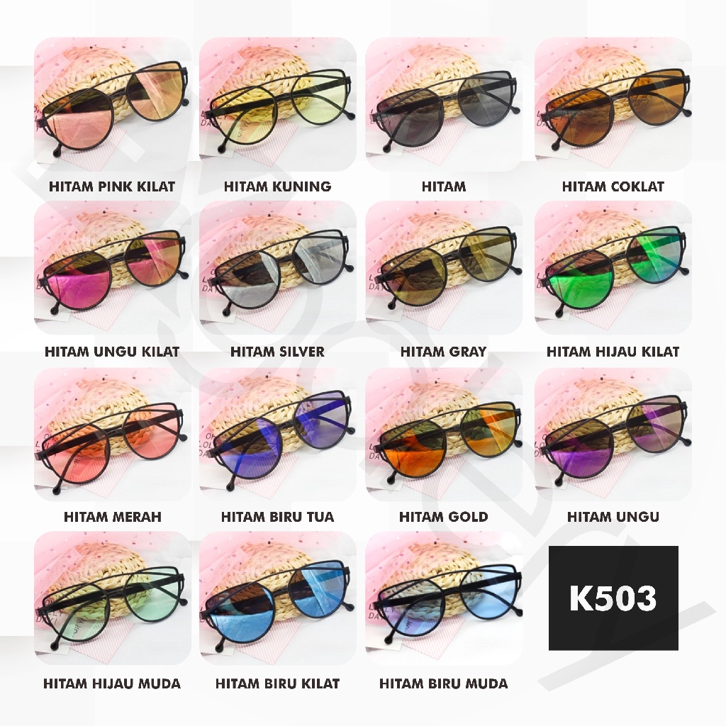 Kacamata Cat Eye Wanita Horn Anti UV Sinar Matahari Cewek Kaca Mata Hitam Fashion Show Sunglasses Fashion Unisex Bisa Antiradiasi Polarised KCH17