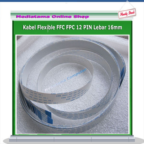 Kabel Flexible FFC FPC 12 Pin Lebar 16mm Panjang 80cm Bolak-Balik