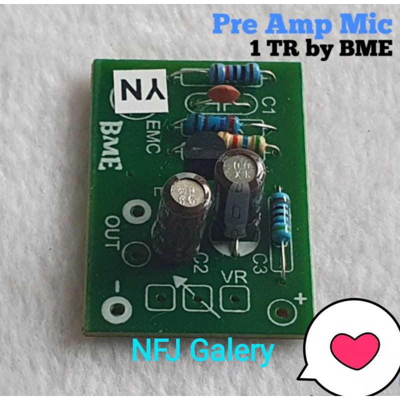 Kit Pre Amplifier Mic 1 Transistor Pre Amp 1 TR Sparepart Elektronik Speaker Portable Alat Power