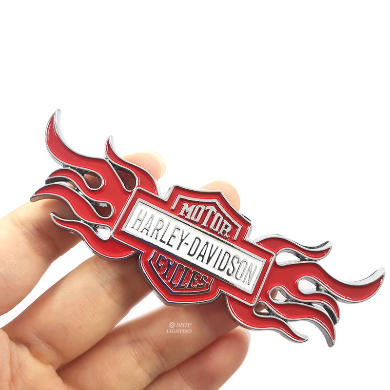 1 X Metal HARLEY DAVIDSON Motor Auto Bike Decorative Emblem Badge Sticker Decal Harley Fire