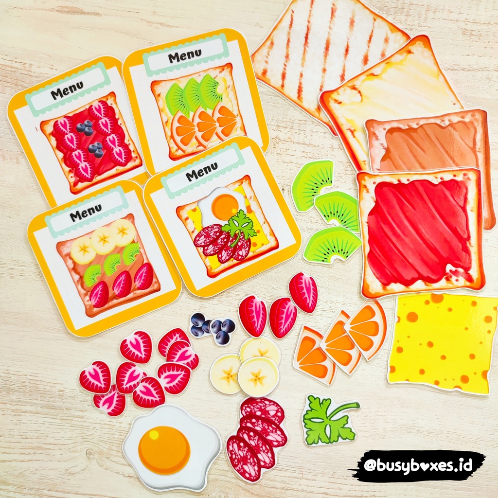 [busyboxesid] Busy Page Buah busypage pretend play menu sandwich mainan edukasi preschool