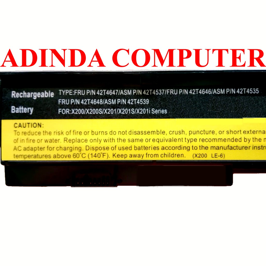 Baterai IBM LENOVO ThinkPad X201 X200 X200s X201i X201s X200 7454 X200 7455