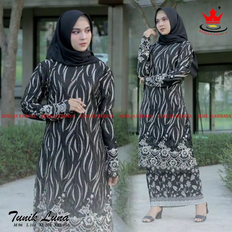 PRODUK ORIGINAL SETELAN KEBAYA TUNIK LUNA/KEBAYA KEKINIAN